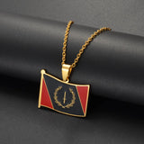 Anniyo African American Flag Pendant Necklaces for Women Men Stainless Steel Jewelry @365721