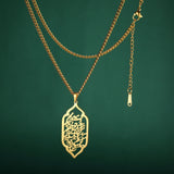 LIKGREAT Persian Farsi Poem Pendant Necklace Hollw Vintage Stainless Steel Jewelry Gifts For Women Men