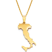 Anniyo Italy Map Pendant Necklaces Silver Color/Gold Color Stainless Steel Italian Maps Jewelry @049621