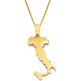 Anniyo Italy Map Pendant Necklaces Silver Color/Gold Color Stainless Steel Italian Maps Jewelry @049621