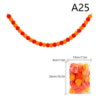 1Pc Indian Style Marigold Flower Garland With Flowers For Day Of The Dead Diwali Home DIY Craft Party Halloween Party Decor