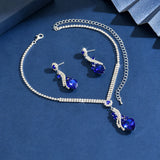 Ladies' fashionable peach heart design necklace earrings jewelry set suitable for daily wear and holiday gifts