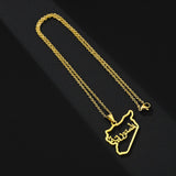 2024 new fashion stainless just Syria map pendant necklace temperament everything collarbone chain birthday anniversary gift