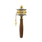 Hand Cranking Tibetan Prayer Wheel Double Bearing Colourful Turn Praying Instrument Rotatable Spinning Drum Religious Ornament