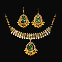 Luxury Elegant Crystal Wedding Jewelry Set Women Vintage Water Drop Earring Necklace Set Indian Gold Color Bijoux Bride Gift