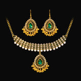 Luxury Elegant Crystal Wedding Jewelry Set Women Vintage Water Drop Earring Necklace Set Indian Gold Color Bijoux Bride Gift