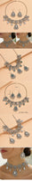 Vintage Ethnic Jewelry Set For Woman Resin Stone Jewelry Sets Hollow Metal Water Drop Necklace Earrings Set For Women