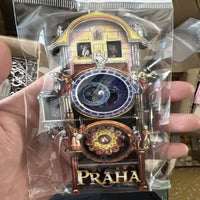 Refrigerator Magnets Prague Square Astronomical clock gear Wooden carving souvenirs Fridge Magnet Locker Cabinet Home ornament