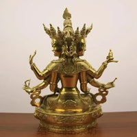 Copper Dignified Mother Bodhisattva Statue Longevity Three Bronze Sculptures Decoration