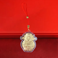 Chinese God Of Wealth Keychain New Year Lucky Phone Chain Souvenirs Mobile Phone Cartoon Camera Keys Cord Lanyard