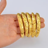 Anniyo (1Piece) Push Pull Bracelet Women Girls Gold Plated Jewelry African Dubai Arab Nigeria Ethiopian Bangles #000207