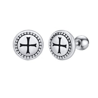 Punk Men's Trident Stud Earrings, Ancient Greek God Poseidon Neptune Earrings Stainless Steel Ear Gifts for Him Jewelry