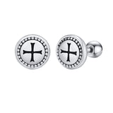 Punk Men's Trident Stud Earrings, Ancient Greek God Poseidon Neptune Earrings Stainless Steel Ear Gifts for Him Jewelry