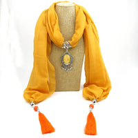 Ahmed Autumn and Winter Fashion Rhinestone Leopard Head Pendant Leopard Scarf Necklace For Women New Neckerchief Scarves Jewelry