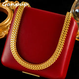 GANPUP 316l Stainless Steel Metal Heavy Thick Chain Necklace Charm Fashion Neck Chain Waterproof Gold Color Jewelry For Women