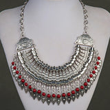Fashion Ethnic Gypsy Bohemian Choker Necklace For Women Beads Drop Tassel Vintage Big Statement Collier Femme Party Jewelry Gift
