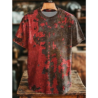 Retro Men's T Shirt Art Abstract Geometric Retro Print Casual Short Sleeve T-Shirts Beach Vacation Fashion Loose Men's Clothing