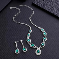 Ladies' Fashion Design Water Drop Series Set Necklace Earrings Jewelry Set Suitable for Wedding, Party, Festival Gifts