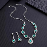 Ladies' Fashion Design Water Drop Series Set Necklace Earrings Jewelry Set Suitable for Wedding, Party, Festival Gifts