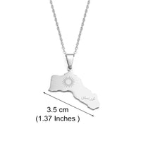 Anniyo 3.5CM Charms Kurdistan Neckalces for Women Girls Stainless Steel Jewelry #533362