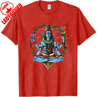 Shiva Hindu God Meditation Zen Yoga Hinduism Spiritual T-Shirt for Men Clothing Women Tees High Quality Cotton Short Sleeve Tops