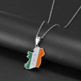 Anniyo England Ireland Pendant Necklaces for Women Girls Stainless Steel Lloegr Angleterre Éirinn Accessory #504862