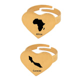 Anniyo Curacao Africa Map Ring for Women Men Stainless Steel Jewelry @22A48