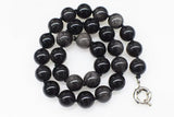 black Agate round Obsidian 10mm 12mm 14mm 16mm 18mm 20mm necklace 45cm wholesale beads nature jewelry