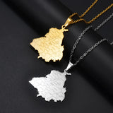Anniyo 5CM Charm, India Punjab State Map Pendant Necklace Jewelry Stainless Steel @302021