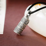 Stainless Steel Om Mani Padme Hum Prayer Wheel Mantra Buddhism Rotatable Necklace Cremation Jewelry Capsule Ash Urn Holder