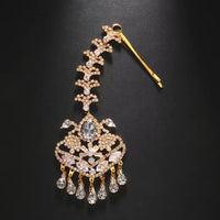Elegant Geometric Forehead Chain Indian Wedding Decoration 2024 Gift Bohemian Tassel Rhinestone Headpiece Women Hair Jewelry