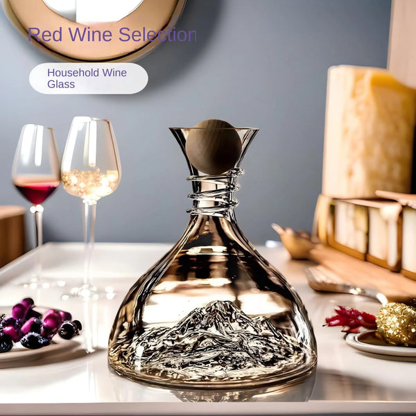 Lead-Free Crystal Wine Decanter  Iceberg Design Aerator Optional Wooden Stopper Home Bar Accessory Barware and homemade items