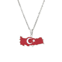 2024 new fashion stainless Gangerchi map pendant necklace temperament everything collarbone chain birthday anniversary gift