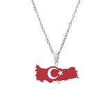 2024 new fashion stainless Gangerchi map pendant necklace temperament everything collarbone chain birthday anniversary gift