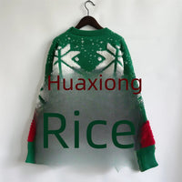Women's Jacquard Round Neck Long Sleeve Thickened Knit Pullover Christmas Tree Design Autumn/winter New Style Sweater