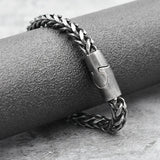Bracelet Men's Stainless Steel Chain Punk Motorcycle Accessories Charm Bracelets Magnetic Clasp Vintage Jewelry Gifts Boyfriend