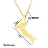 2024 New fashion stainless steel Italian map necklace for women and men couples ethnic style accessory collarbone chain annivers