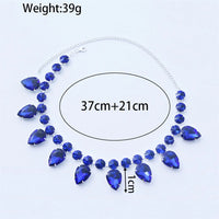 New Fashion Red Rhinestone Necklace Jewelry Women's Luxury Shiny Evening Party Crystal Necklace Jewelry Body Accessories