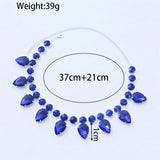 New Fashion Red Rhinestone Necklace Jewelry Women's Luxury Shiny Evening Party Crystal Necklace Jewelry Body Accessories
