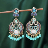 Fashion Boehmia Ethnic Multilayer Beads Chains Necklaces Green Color Vintage Handmade Beads Choker Collar Necklaces