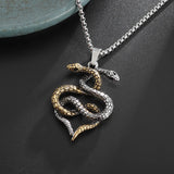 Retro Punk Double Headed Snake Animal Pendant Necklace for Men Women Fashion Rock Hip Hop Party Nordic Jewelry Gift