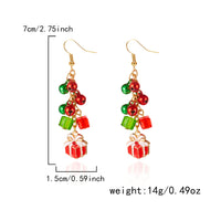 Trendy Christmas Asymmetrical Santa Claus Snowman Snowflake Dangle Earrings for Women Xmas Tree Earring Girls New Year Jewelry