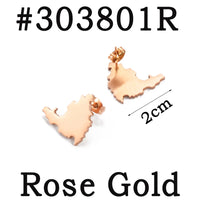 Anniyo Sint Maarten & Saint-Martin Island Stud Earrings for Women Girls Saint Martin SXM Stainless Steel Jewelry #303801
