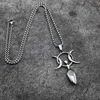 European and American Style Personalized Star and Moon Goddess Fashion Simple Men's Pendant Necklace Stainless Steel Jewelry