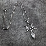 European and American Style Personalized Star and Moon Goddess Fashion Simple Men's Pendant Necklace Stainless Steel Jewelry