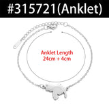 Anniyo 24CM+4CM Venezuela Map Anklets for Women Girls Stainless Steel Jewelry Foot-Chain  @315721