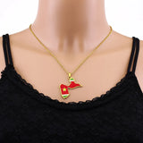 2024 new fashion stainless steel French Guadeloupe map flag pendant necklace temperament everything collarbone chain birthday an