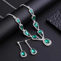 Ladies' Fashion Design Water Drop Series Set Necklace Earrings Jewelry Set Suitable for Wedding, Party, Festival Gifts