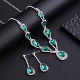 Ladies' Fashion Design Water Drop Series Set Necklace Earrings Jewelry Set Suitable for Wedding, Party, Festival Gifts