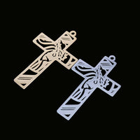 New fashion stainless steel cutout cross Jesus pendant necklace bracelet Keychain pendant accessories